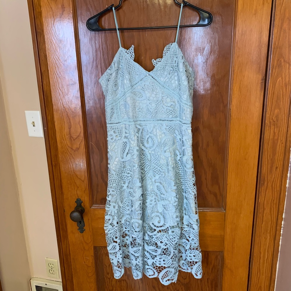 Baby blue crochet dress